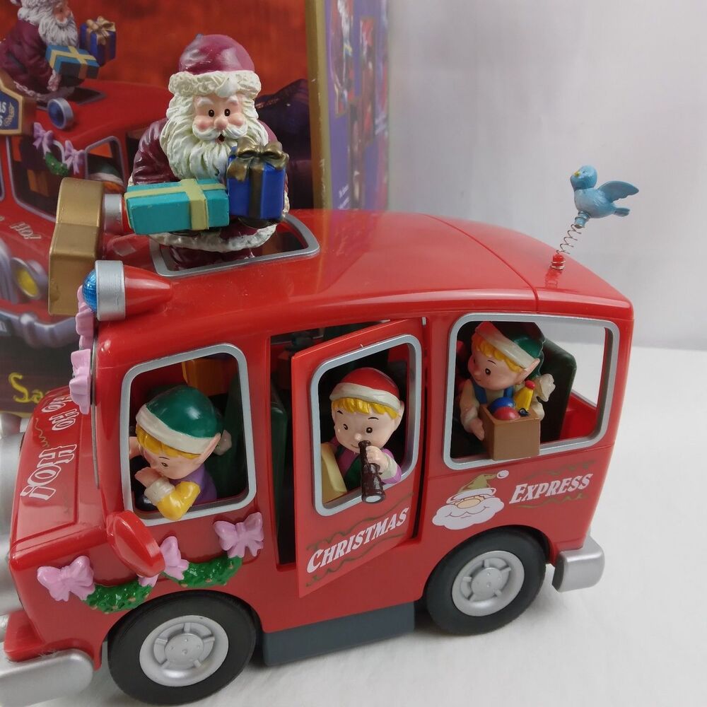 Vtg Action Musical Santa on Delivery Moving Music Box "Santa Is Coming to Town" - Picture 3 of 15